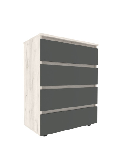 Комод STEVE 702*400*909 Дуб Крафт Білий/Графітовий